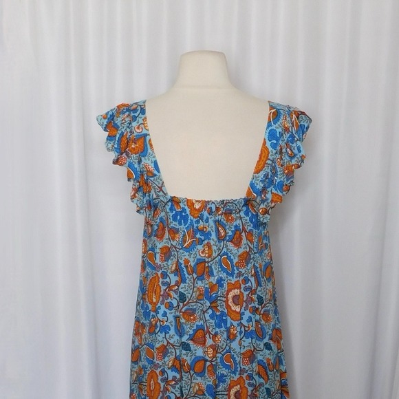 HOUSE OF HARLOW 1960 Nicole Richie Blue Floral Paisley Maxi Midi Dress X-Small - Picture 8 of 12